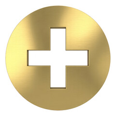 Obraz premium Golden cross symbol isolated on a transparent background