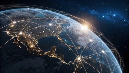 Global network connecting North and Central America