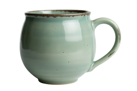 Stylish ceramic coffee mug rustic speckled design home decor cup tea hot on transparent background
- Powered by Adobe