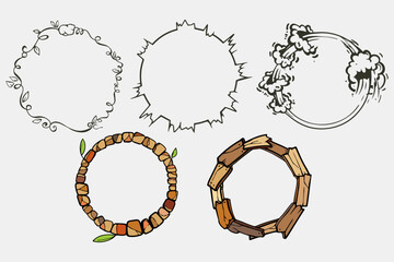 Vector Comic Nature Frame Border Pack