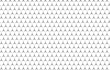 Decorative three corner star pattern illustration in monochrome seamless design
