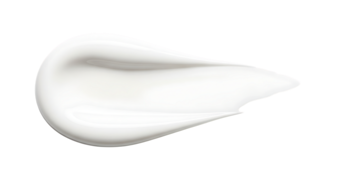 Smooth and creamy white cosmetic cream, a luxurious skincare product for moisturizing and nourishing the skin, isolated on transparent background png