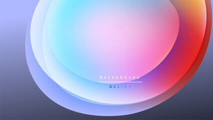 Abstract colorful layers create blurred circular shapes. Gradient transitions dominate dark background. Modern design element.