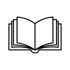 Open book icon with blank pages for text or design