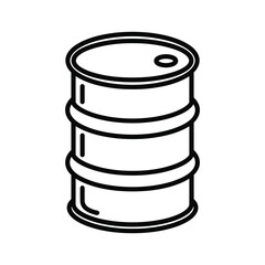 Simple line art illustration of a metal drum or barrel
