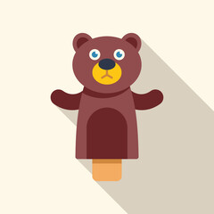 Adorable brown bear hand puppet toy spreading its paws, perfect for children's playtime and storytelling
