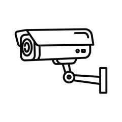 Hand drawn illustration of a security camera mounted on a wall