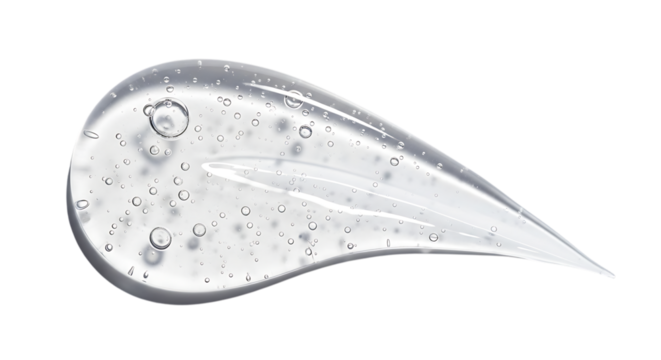 Clear gel smear isolated on transparent background, showcasing its smooth texture and transparency, ideal for cosmetic, skincare, or scientific applications with a clean look png