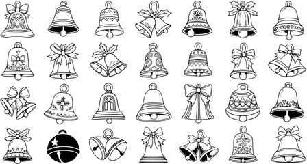 Festive Jingle Bells: A Collection of Hand-Drawn Christmas Ornaments