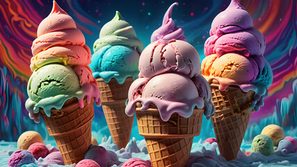 Colorful ice cream	