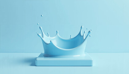 Blue Liquid Crown: Dynamic Splash