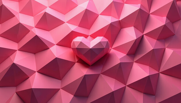 Geometric Heart: Love in Pink