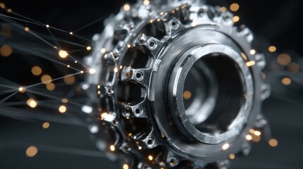 Fototapeta premium Through detailed digital simulations, digital twin development enhances accuracy, boosts productivity, and supports continuous improvement across systems. 