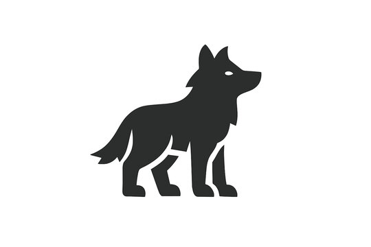 Stylized black silhouette of a standing wolf or canine profile icon
