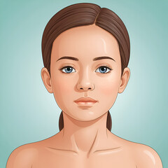 A vector medical illustration showing a healthy child next to on suffering from parotitis or inflammation of parotid glands. High quality