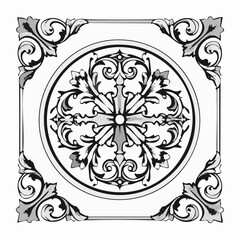 Classic Decorative Border Template with Empty Text Space