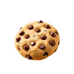 Realistic chocolate chip cookie isolated on transparent background, perfect for food packaging, advertisements, or bakery designs