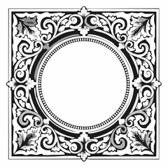 Classic Decorative Border Template with Empty Text Space