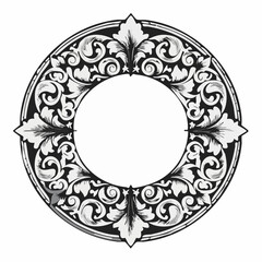 Classic Decorative Border Template with Empty Text Space