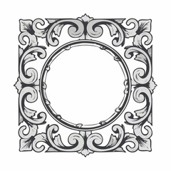 Classic Decorative Border Template with Empty Text Space