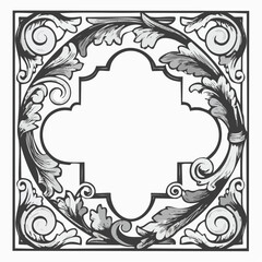 Classic Decorative Border Template with Empty Text Space