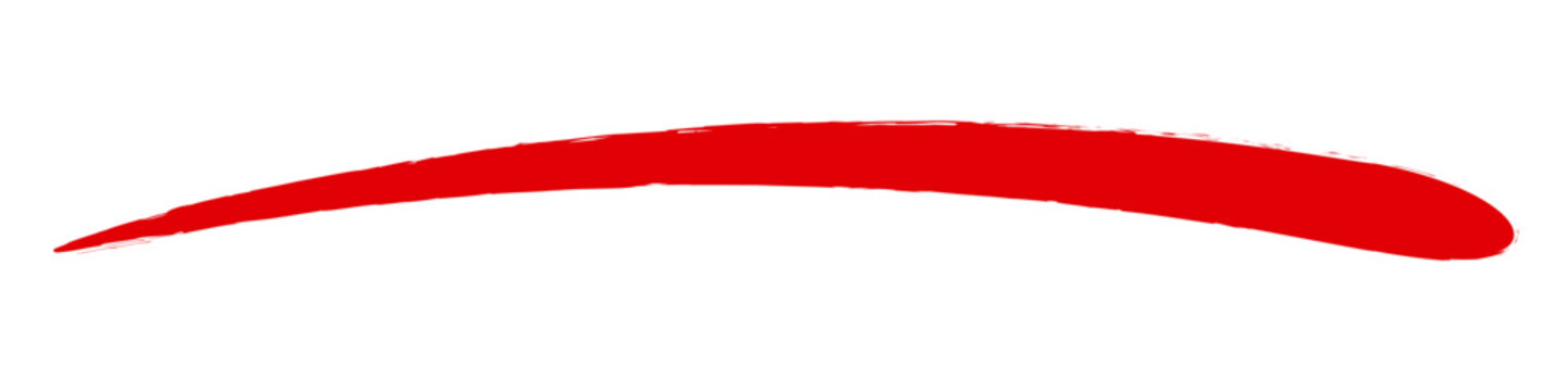 Red brush underline element, underline grunge shape isolated
