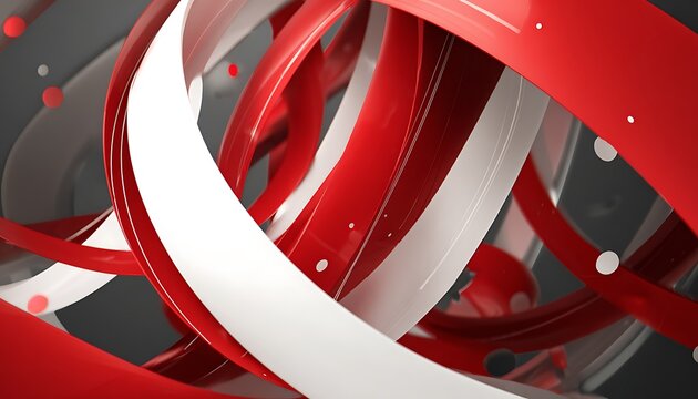 High contrast red and white accessories over digital abstract layering - Powered by Adobe