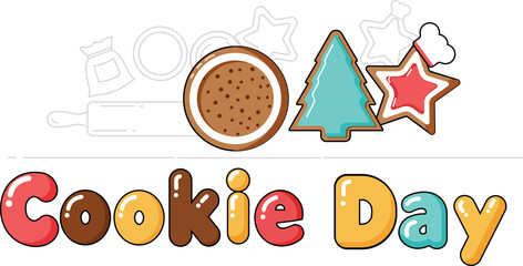 Vector illustration of a chocolate chip cookie for Cookie Day, perfect for bakery themes, dessert designs, sweet treats, food promotions, and celebration graphics
