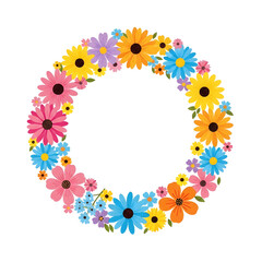 Vibrant Spring Flower Wreath
