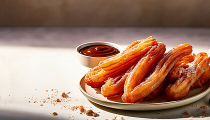 Delicious Churros with Chocolate Dip, a Sweet Treat for Dessert