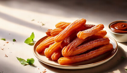 Delicious Churros A Sweet Treat with Chocolate Dip