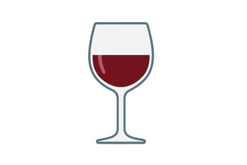 Stemmed glass filled with deep red wine beverage