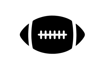 Black and white American football silhouette icon with lace detail