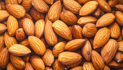 Close-up view of numerous shelled, brown-toned, unbranded nuts