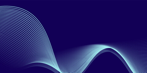 Abstract background with waves for banner. Medium banner size. Vector background with lines. © Rejeki