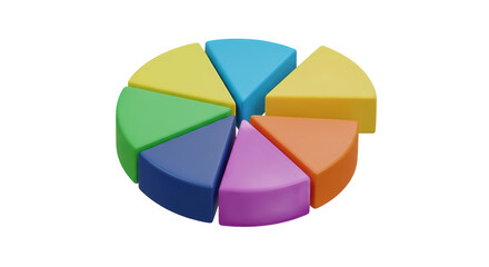 Obraz premium 3D Colorful Pie Chart for Data Visualization and Business Analytics