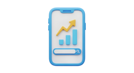 3D Smartphone with Growth Chart Mobile Business and Financial Success Concept