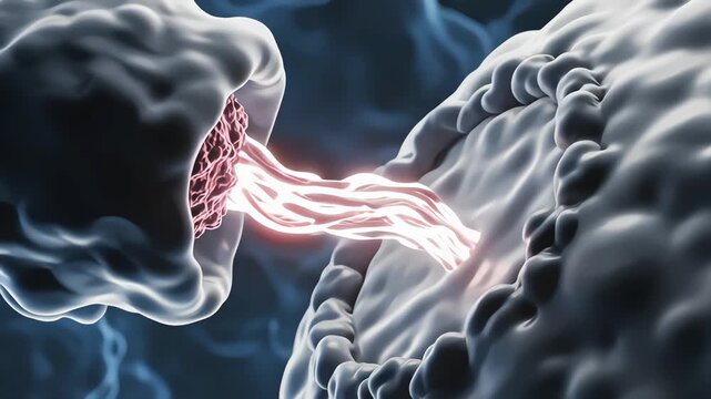 Virus binding to a host cell with visualised membrane fusion and genetic transfer in macro CGI