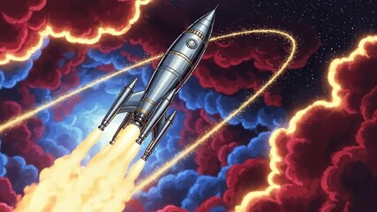 Retro Rocket Launching Through Cosmic Clouds.
