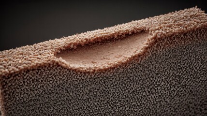 Damaged Carpet: Close-up of a damaged carpet, showcasing wear and tear, highlighting the texture and detail of the fibers.