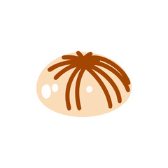 Colored Flat Illustration of a Chocolate Dessert Candy