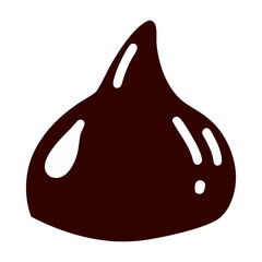 Colored Flat Illustration of a Chocolate Kisses
