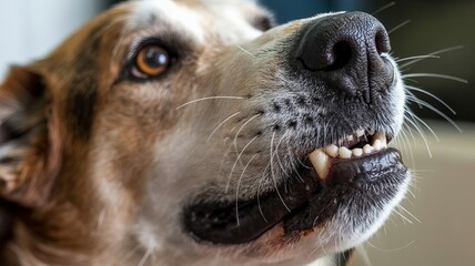 Dog's Gaze: A close-up view capturing the direct, intense stare of a dog, its features sharply defined, creating an intriguing portrait of animal observation.