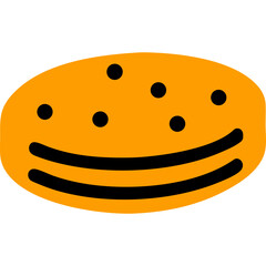 Fototapeta premium Colored Flat Illustration of a Cookie Biscuit