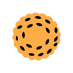 Colored Flat Illustration of a Cookie Biscuit