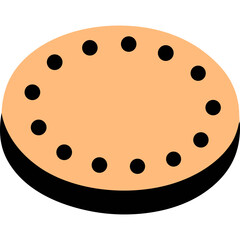 Fototapeta premium Colored Flat Illustration of a Cookie Biscuit