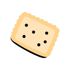 Colored Flat Illustration of a Cookie Biscuit