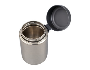 Open Stainless Steel Food Jar with Dark Lid