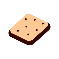 Colored Flat Illustration of a Cookie Biscuit