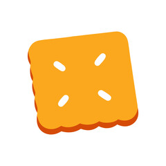 Colored Flat Illustration of a Cookie Biscuit
